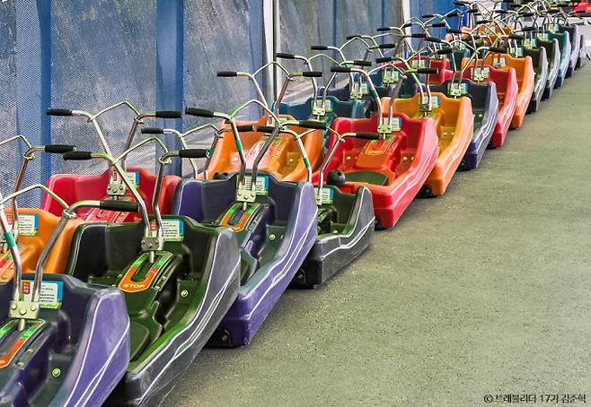 횡성의 푸른 숲길을 달릴 수 있는 횡성루지체험장. /사진=한국관광공사