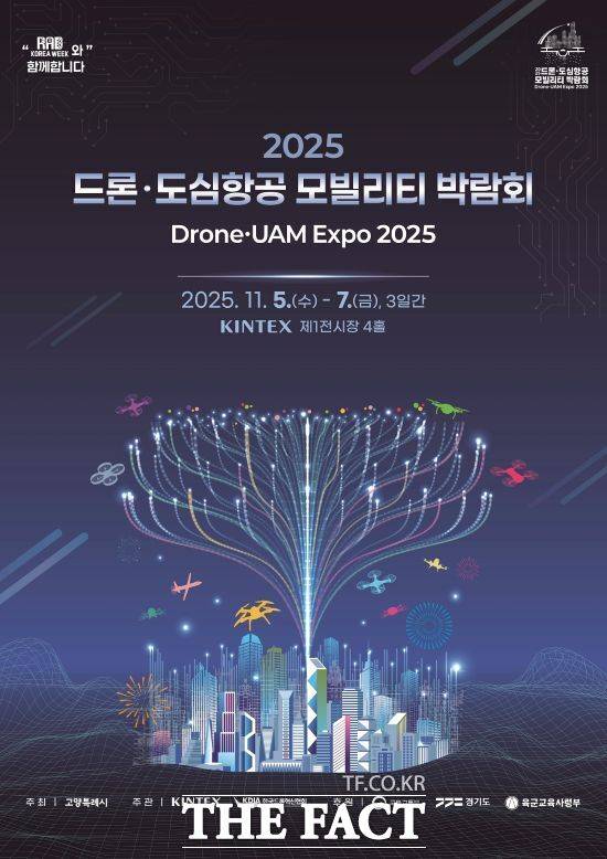 오는 11월 5~7일까지 경기 고양시 킨텍스 제1전시장 4홀에서 열리는 ‘2025 드론·도심항공모빌리티박람회(Drone·UAM Expo 2025)’의 안내 포스터./킨텍스