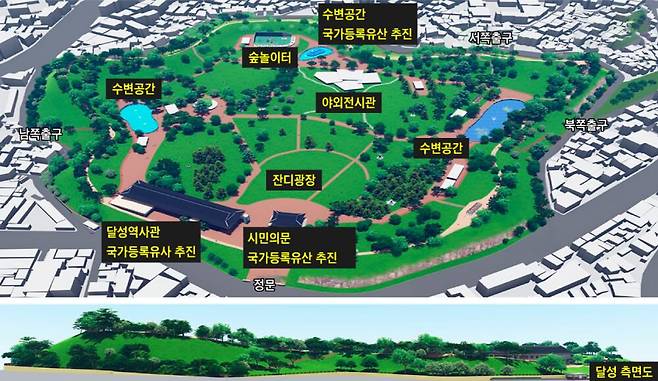 달성 토성 복원 조감도./대구시