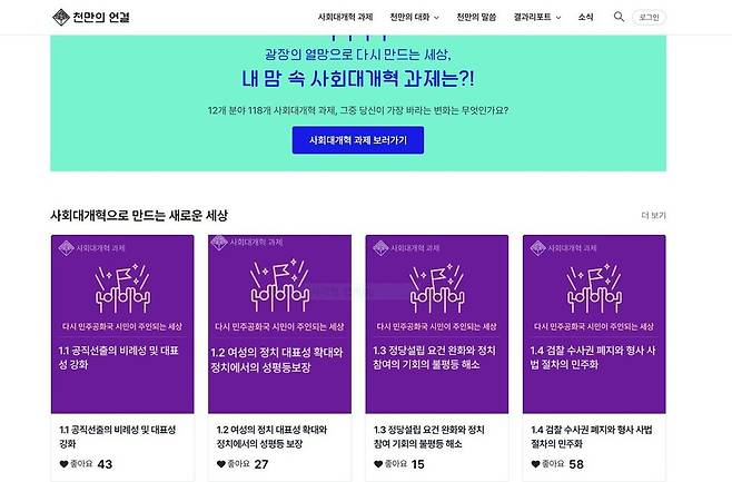 천만의 연결 누리집에서 갈무리