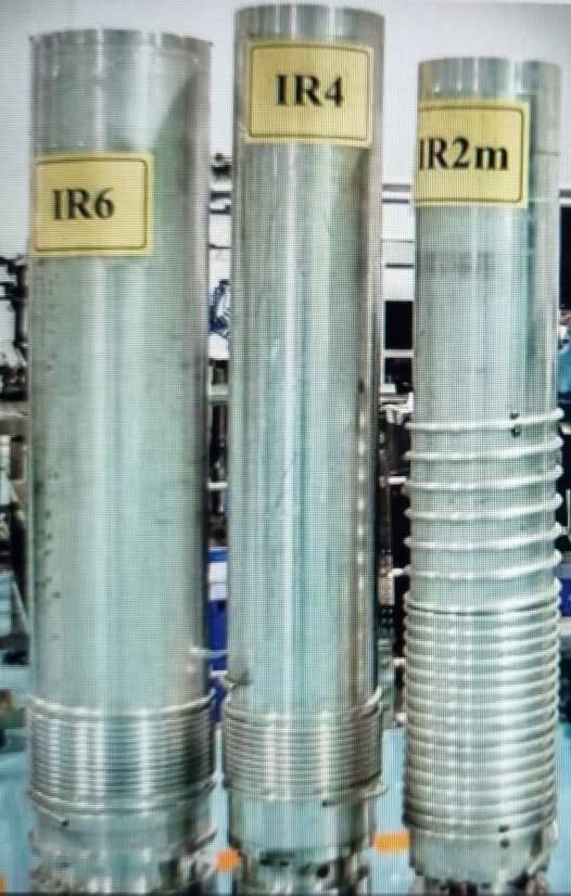 이란 포르도 핵시설 농축공장에 보관된 것으로 추정된 원심분리기 IR-2m, 탄소섬유로 만든 IR-4,직경을 늘린 IR-6은 한달에 약 320파운드(145kg)의 무기급 고농축우라늄(HEU) 생산능력을 갖춘 것으로 평가된다. 이춘근 한국과학기술기획평가원 초빙전문위원 페이스북 캡처