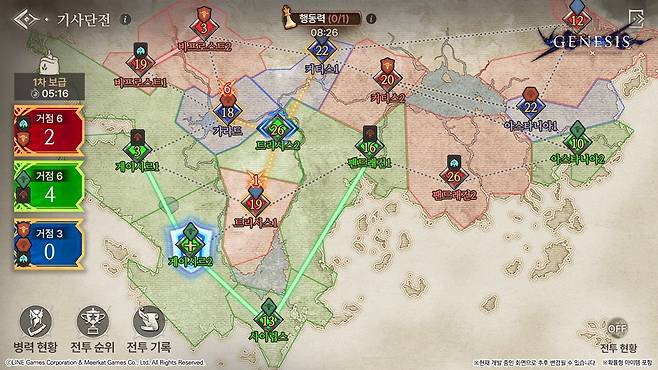 - 세력전은 각각의 영지가 연결될수록 다양한 혜택을 제공한다