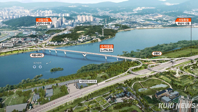 남양주시 수석동과 하남시 선동을 잇는 수석대교 조감도. 남양주시 제공