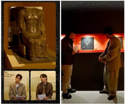 박기웅의 컬쳐라이브의 한 장면. 전시장을 실시간 투어하고, 역사 상식을 공유하는 방식으로 전시 티켓 판매 라이브커머스가 진행되고 있다