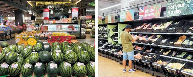 한국 마켓(왼쪽 사진)과 영국 마켓의 모습. 일상생활에 밀접한 장바구니 물가는 그 나라 여행의 매력을 좌우할 수도 있다. 런던=정수진 씨 촬영