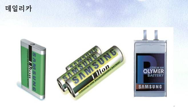 과거 삼성SDI의 각형, 원통형, 파우치형 배터리 (삼성SDI 제공)