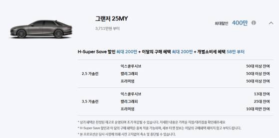현대차는 관세 영향이 본격화한 지난달부터 국내에서 특별 기획전을 진행하며 공격적 프로모션을 펼치고 있다. 사진 현대차 홈페이지