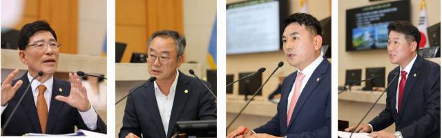 ▲(사진 왼쪽부터) 포항시의회 김성조, 김종익, 김상일, 양윤제 의원ⓒ포항시의회 제공