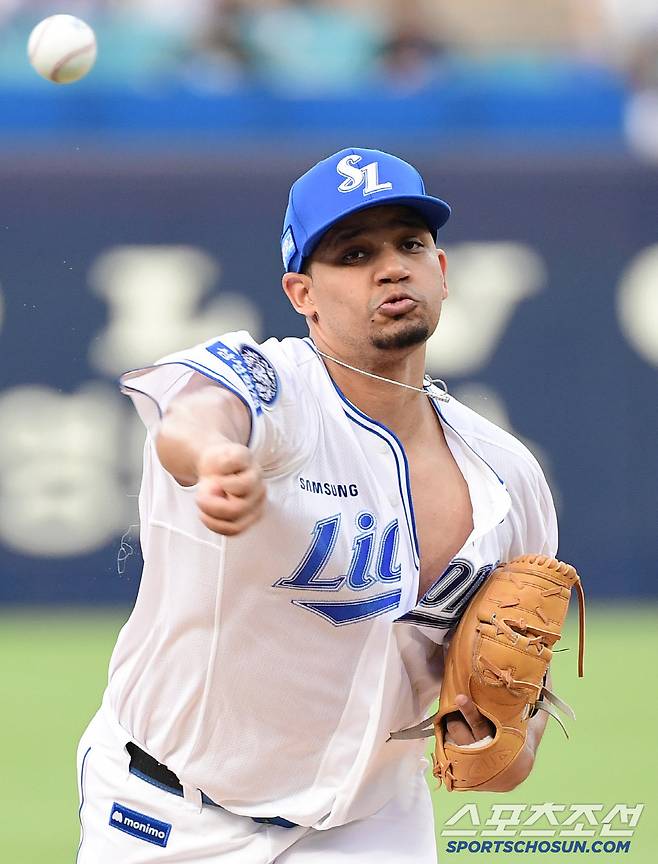 26일 대구 삼성라이온즈파크에서 열린 삼성과 한화의 경기. 선발 투구하고 있는 삼성 가라비토. 대구=송정헌 기자songs@sportschosun.com/2025.06.26/