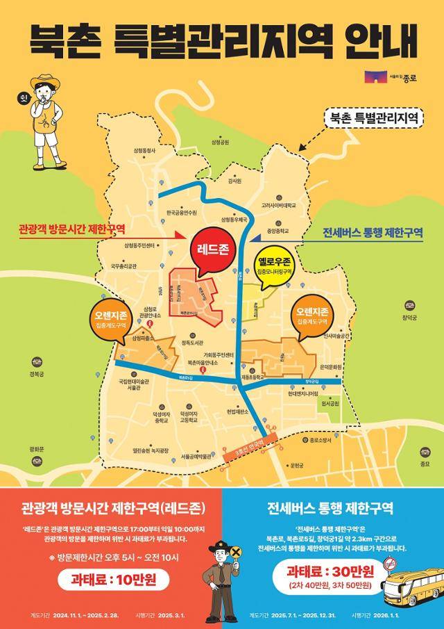 서울 종로구 북촌 특별관리지역 안내 포스터. 종로구 제공