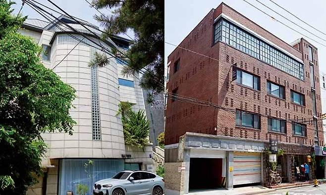 빌딩로드부동산 중개법인(왼쪽 강남구 청담동 건물, 오른쪽 성동구 성수동 건물)