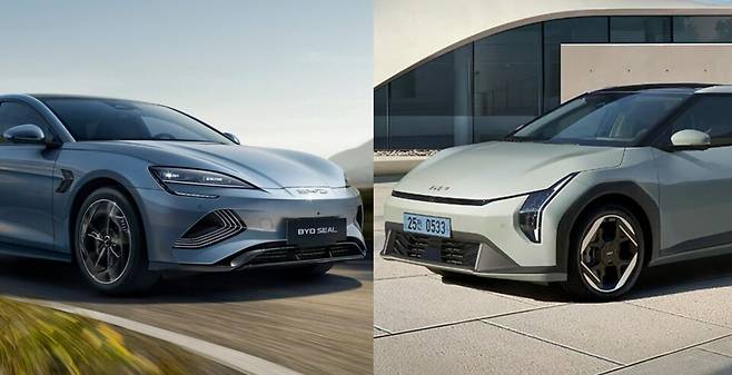 사진 : BYD 씰, 기아 EV4