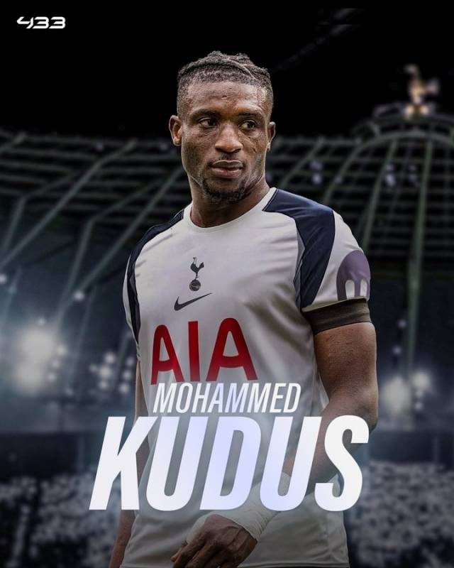 유럽 이적 시장 전문가 파브리지오 로마노는 “토트넘은 쿠두스에게 진지한 관심을 보이고 있고 올 여름 영입 명단 상단에 올라 있다. 쿠두스 측과 초기 접촉이 있었고 현재 다른 구단들도 경쟁에 가세한 상황이다. 쿠두스는 토트넘과의 협상에 열려 있다”고 이야기했다. 사진=433 SNS