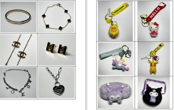 위조 명품 액세서리 압수물품들. /사진제공=특허청