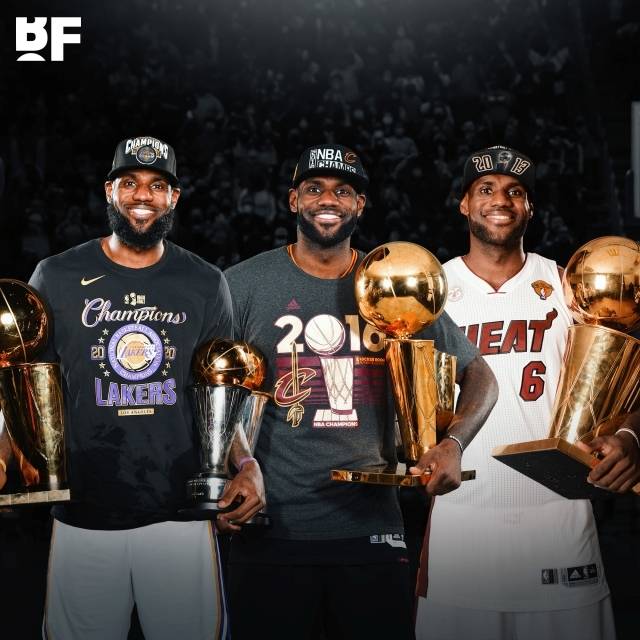 제임스는 마이애미, 클리블랜드, 레이커스에서 우승을 차지했다. 그리고 다시 한 번 우승을 노린다. 사진=바스켓볼 포에버 SNS