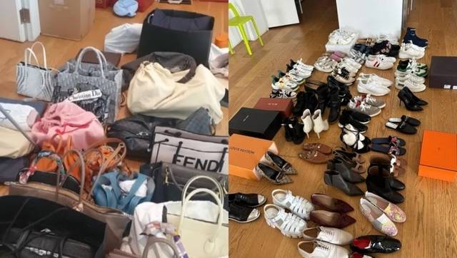 전 경남은행 투자금융부장 A씨의 주거지에서 발견된 명품 가방과 신발들. 서울중앙지검