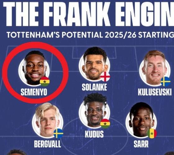 토트넘의 2025~2026시즌 예상 베스트11. /사진=DR스포츠 공식 SNS 갈무리