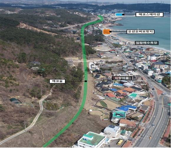 기장오션블루레일 구축사업 예정지. 기장군 제공