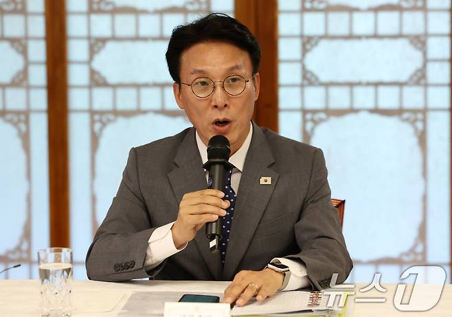 김민석 국무총리가 6일 오후 서울 종로구 삼청동 국무총리 공관에서 열린 이재명 정부 첫 고위당정협의회에서 발언하고 있다. (공동취재) 2025.7.6/뉴스1 ⓒ News1 김성진 기자