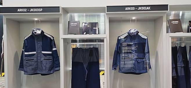 7일부터 진행된 스마트안전보건박람회(2025 국제안전보건전시회, KISS) 행사장에는 철강회사 대한제강이 만든 워크웨어 브랜드 아커드(ARKERD)도 참여했다.ⓒ데일리안 남가희 기자