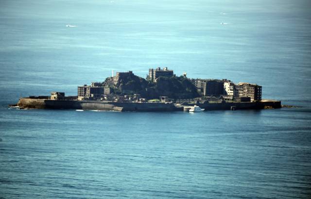 일본 나가사키현 해상에서 촬영한 군함도. 연합뉴스