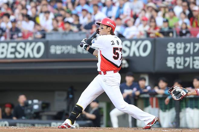▲ 시즌 중반 등장해 KIA의 최대 고민을 말끔하게 해결하며 고공 행진을 이어 가고 있는 고종욱 ⓒKIA타이거즈