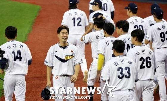 두산 베어스 김재호의 은퇴 경기 모습. /사진=강영조 선임기자