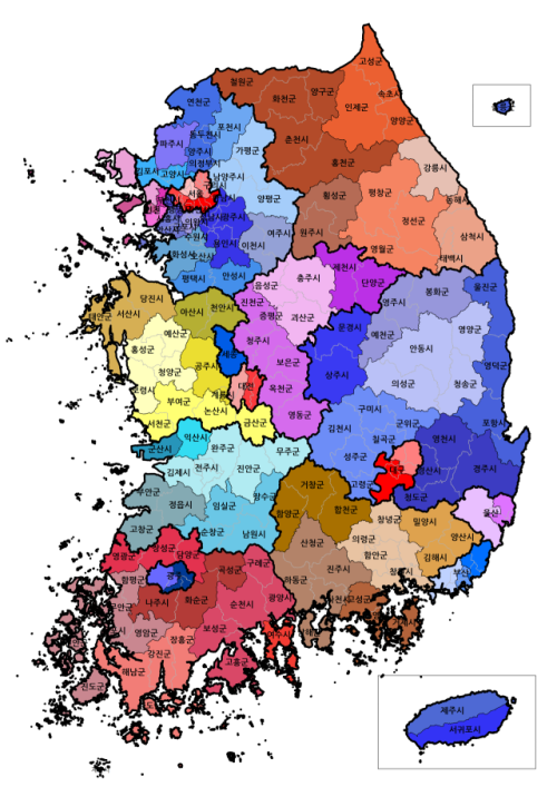 ◇보건복지부가 나눈 17개 권역(시·도) 및 70개 지역(중진료권) 구분. 주민의 실제 의료 이용 행태를 상당 부분 고려하지 않았다는 지적이 나온다.