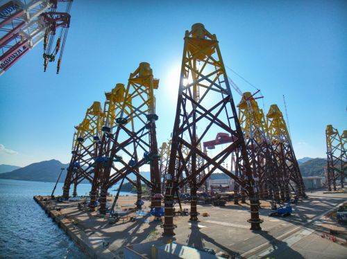 SK오션플랜트가 제작한 세계 최대 규모 해상풍력 하부구조물. SK오션플랜트