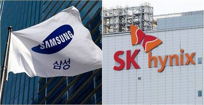 서울 서초구 삼성전자 사옥(왼쪽)과 경기 이천 SK하이닉스 본사. ⓒ데일리안DB, 연합뉴스