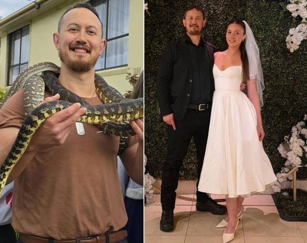 독사에게 물린 뒤 연인에 대한 기억을 모두 잃었으나, 재회 후 결혼에 성공한 마크 펠리./사진=더 선