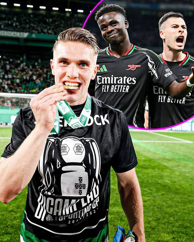 스포르팅 요케레스(왼쪽)는 지난 시즌 공식전 54골을 넣어 아스널 공격수 5인의 총 득점보다 많은 골을 터뜨렸다. 사진=TNT스포츠