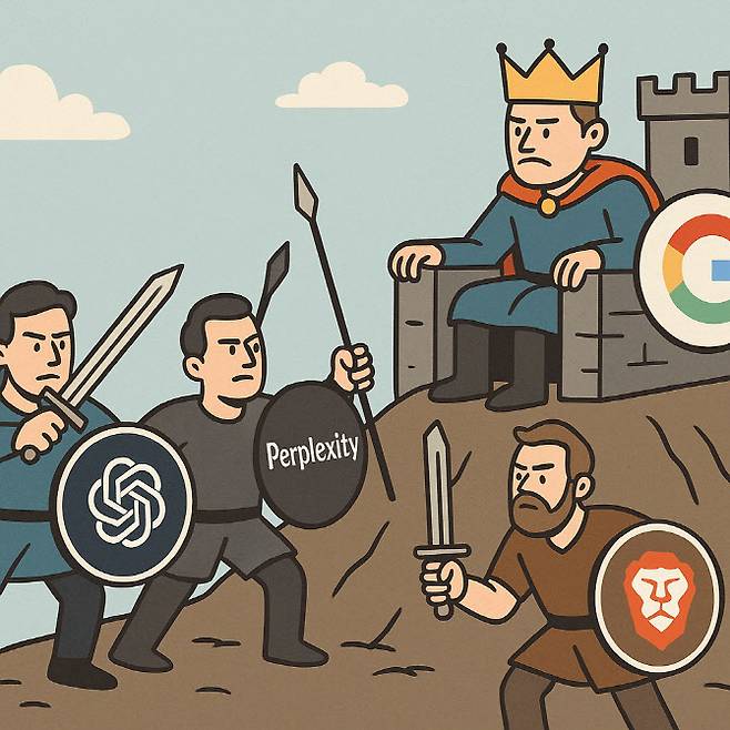 구글의 아성에 도전하는 AI기업 일러스트(그림=made by Chat GPT)