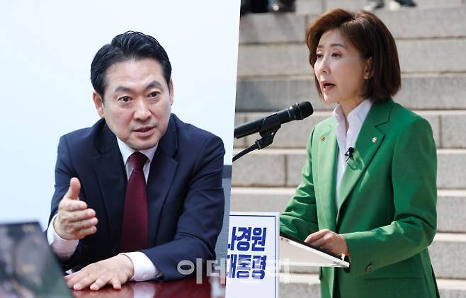 왼쪽부터 장동혁 국민의힘 의원, 나경원 의원. (사진 = 이데일리 방인권 노진환 기자)