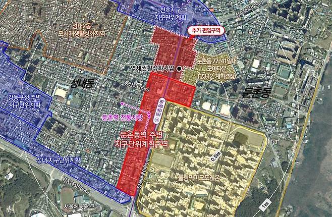 둔촌동역 주변 지구단위계획구역(서울시 제공)