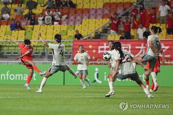 지소연의 득점 장면. ⓒ연합뉴스