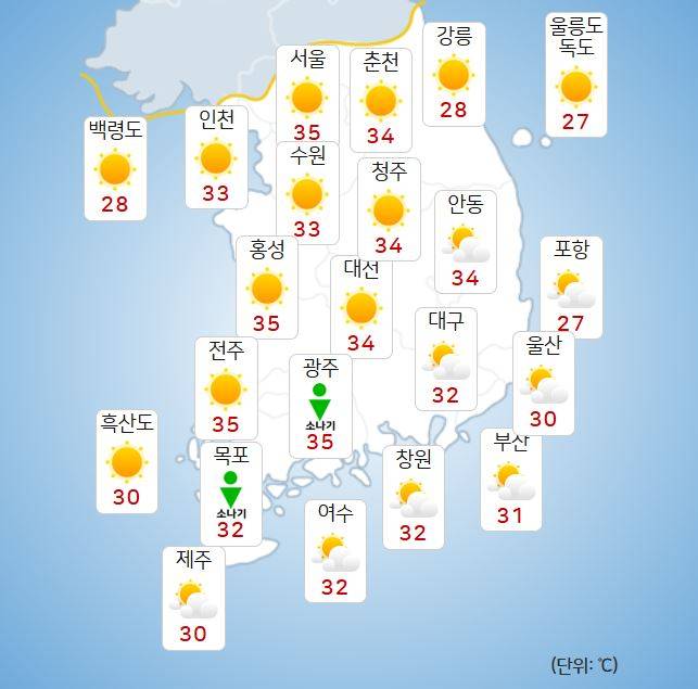 ⓒ기상청: 오늘(10일) 오후 날씨
