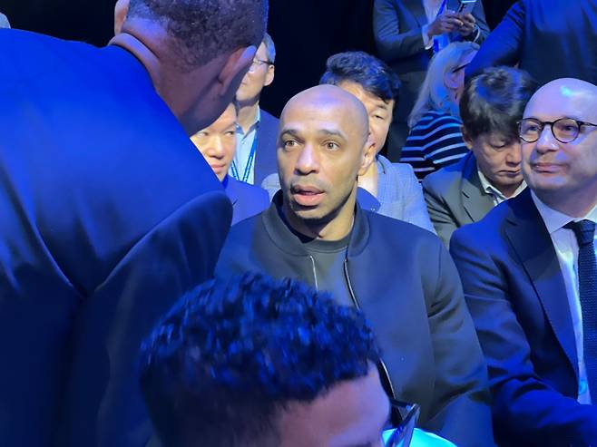 삼성전자의 '갤럭시 언팩 2025'를 참관한 티에리 앙리 전 축구선수. /사진=삼성전자 갤럭시 언팩 기자단