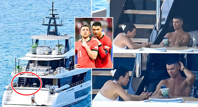 ▲ 호날두는 조타의 장례식이 거행된 장소에서 멀지않은 스페인 마요르카에서 가족들과 휴가를 보내는 것으로 알려졌다. 영국 '데일리메일'은 "호날두는 마요르카 섬에서 747만 유로(약 120억 원) 상당의 초호화 요트를 타고 시간을 보내고 있다"고 꼬집었다. ⓒ 데일리메일