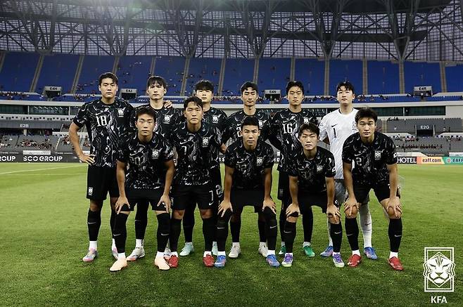 ▲ 11일 오후 용인미르스타디움에서 대한민국과 홍콩의 2025 동아시안컵 2차전이 열렸다. 강상윤과 이호재의 A매치 데뷔골을 앞세운 한국이 2-0으로 홍콩을 꺾고 2연승을 달렸다. ⓒ 대한축구협회