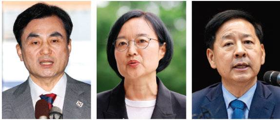 안규백 국방부 장관 후보자와 한성숙 중소벤처기업부 장관 후보자, 구윤철 기획재정부 장관 후보자(왼쪽부터). 국회에 제출된 장관 후보자들의 인사청문요청안을 분석한 결과 예금이 가장 많은 톱3다. 뉴시스·뉴스1·뉴스1