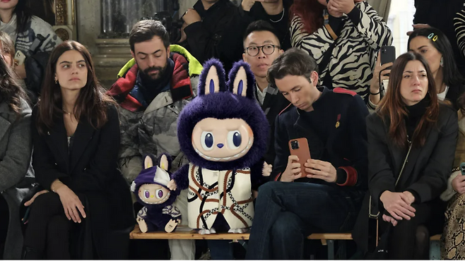 Labubu dolls are seated in the front row of the Pronounce fall 2024 show in Milan. (Pronounce)
