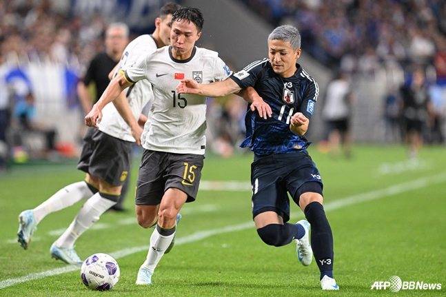 중국과 일본의 국가대표팀 경기. /AFPBBNews=뉴스1