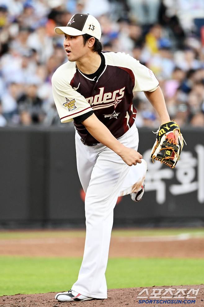 12일 대전 한화생명볼파크에서 열린 2025 KBO 올스타전, 최정이 역투 하고 있다. 대전=허상욱 기자wook@sportschosun.com/2025.07.12/