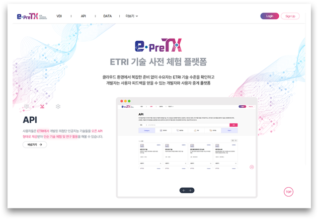 한국전자통신연구원의 e-PreTX 사이트. ETRI 제공