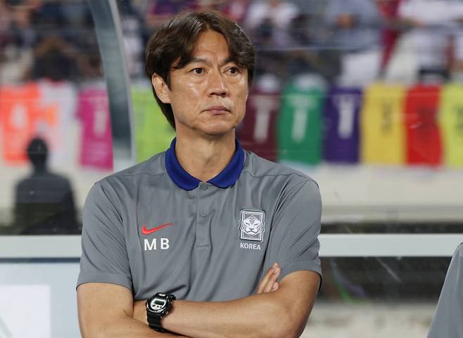 홍명보 감독은 "우리 선수들이 일본보다 더 잘했다"고 자평했다. /사진=뉴스1