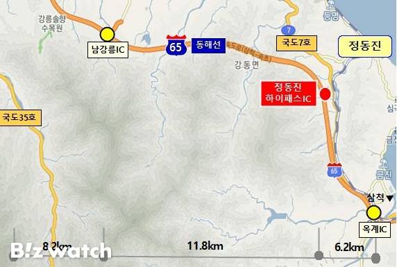 동해고속도로 정동진IC 위치도/자료=한국도로공사 제공