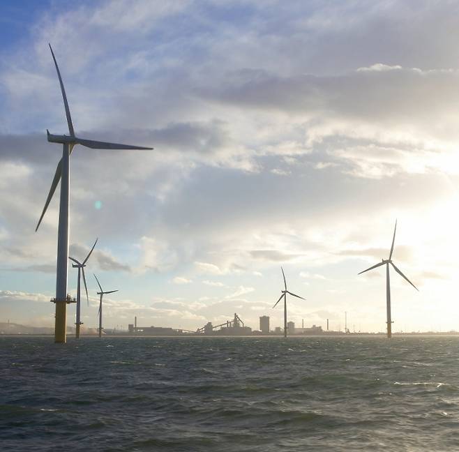 북해 영국 티사이드 지역 해상풍력발전 (사진=티사이드 산업단지 티스웍스)