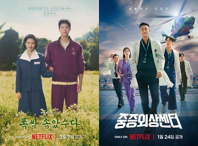 ‘폭싹 속았수다’ 포스터(왼쪽)와 ‘중증외상센터’ 포스터(사진=넷플릭스)