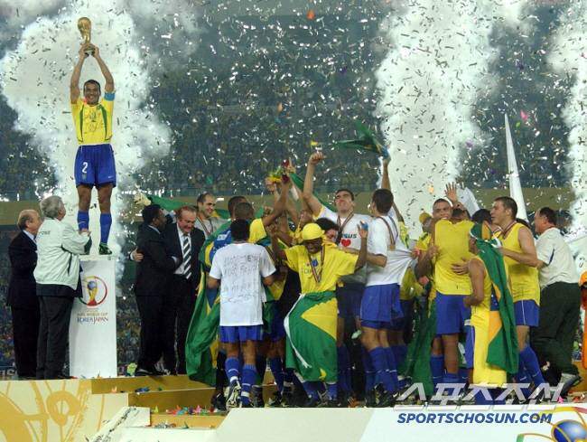 2002년 한-일월드컵 당시 우승을 차지한 브라질. 스포츠조선 DB